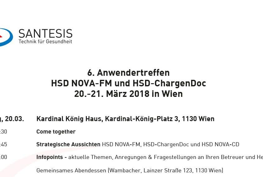 Anfang der Agenda des Anwendertreffens